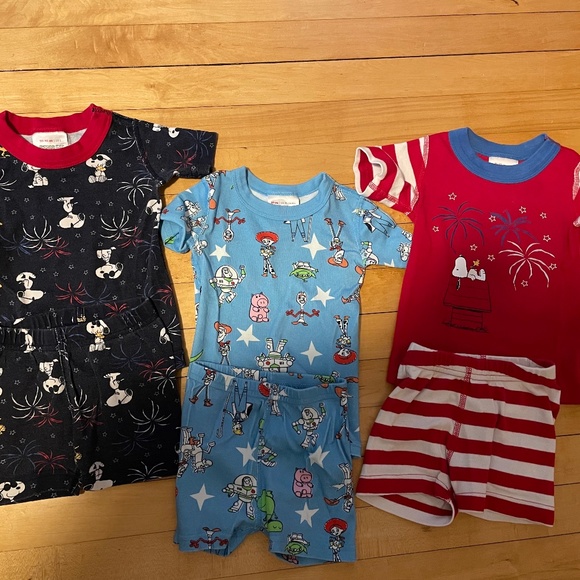 Lot of 3 Hanna Andersson Short John kids pajamas 2t - Picture 1 of 4
